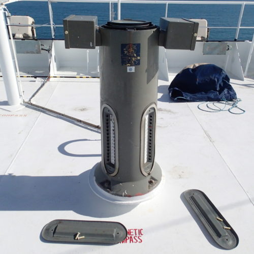 Binnacle with opened magnet compartments