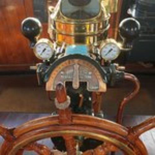 Old main compass at the wheel